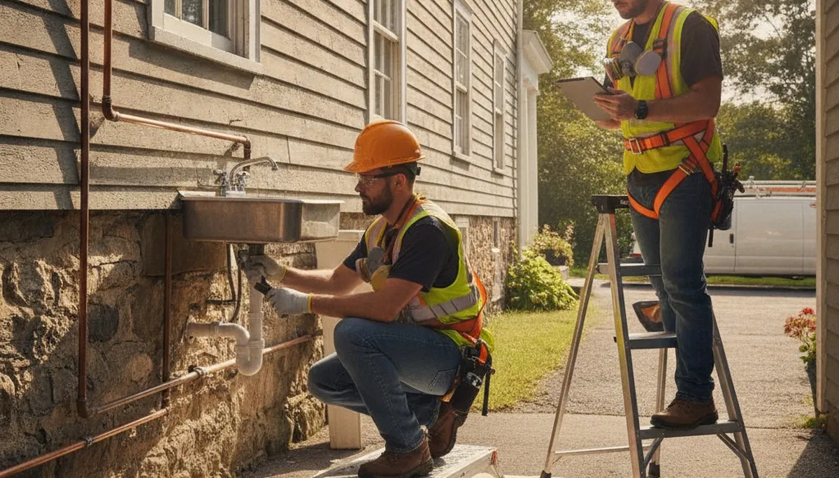 Professional plumber repairing a sink in Burlington, MA for plumbing repair service