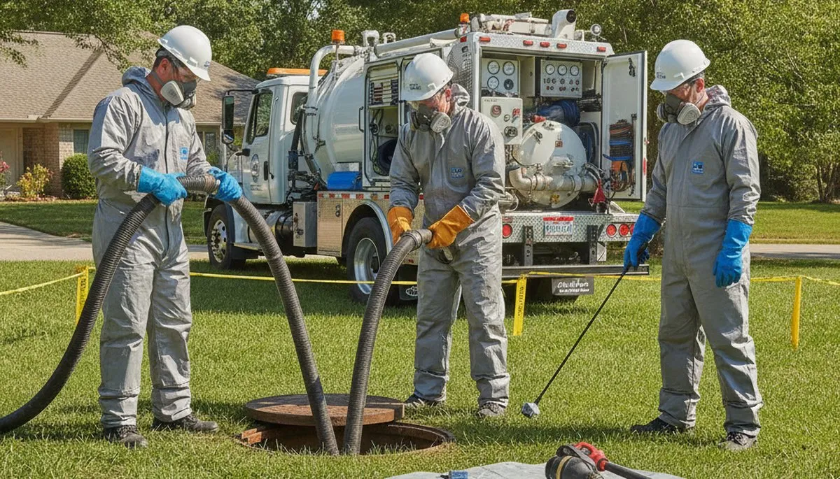 Septic tank cleaning service in Burlington, MA for a home plumbing system