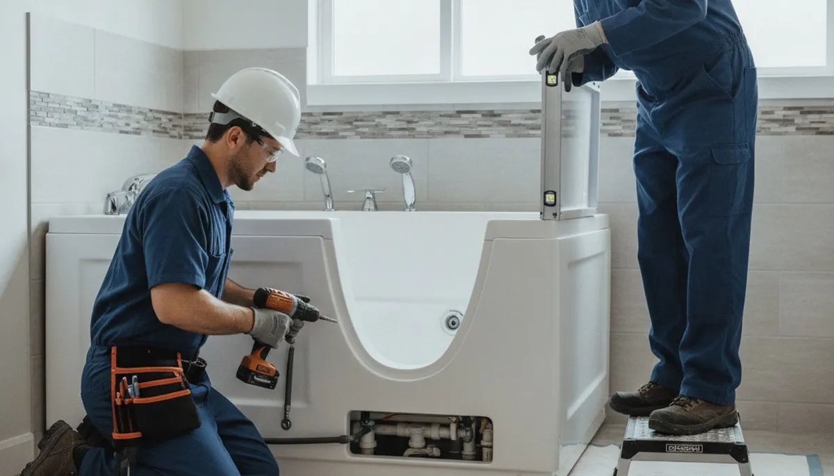 Walk-in tub installation for safer bathing in Burlington, MA by On Call Plumbers